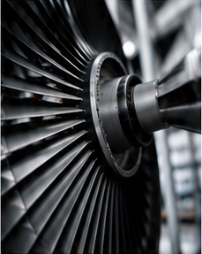 Aircraft turbine engine close-up